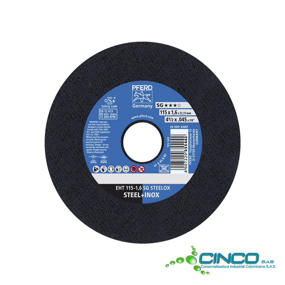 DISCO CORTE 4 1-2X 1 6X 7-8SG-INOX-ETH 115-1